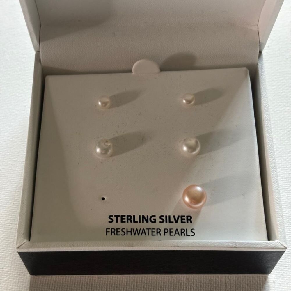 R.H. Macy & Co. Sterling Silver Freshwater Pearl Earrings Set